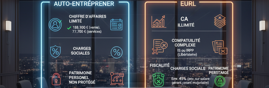 Auto entrepreneur ou EURL  le tableau comparatif définitif